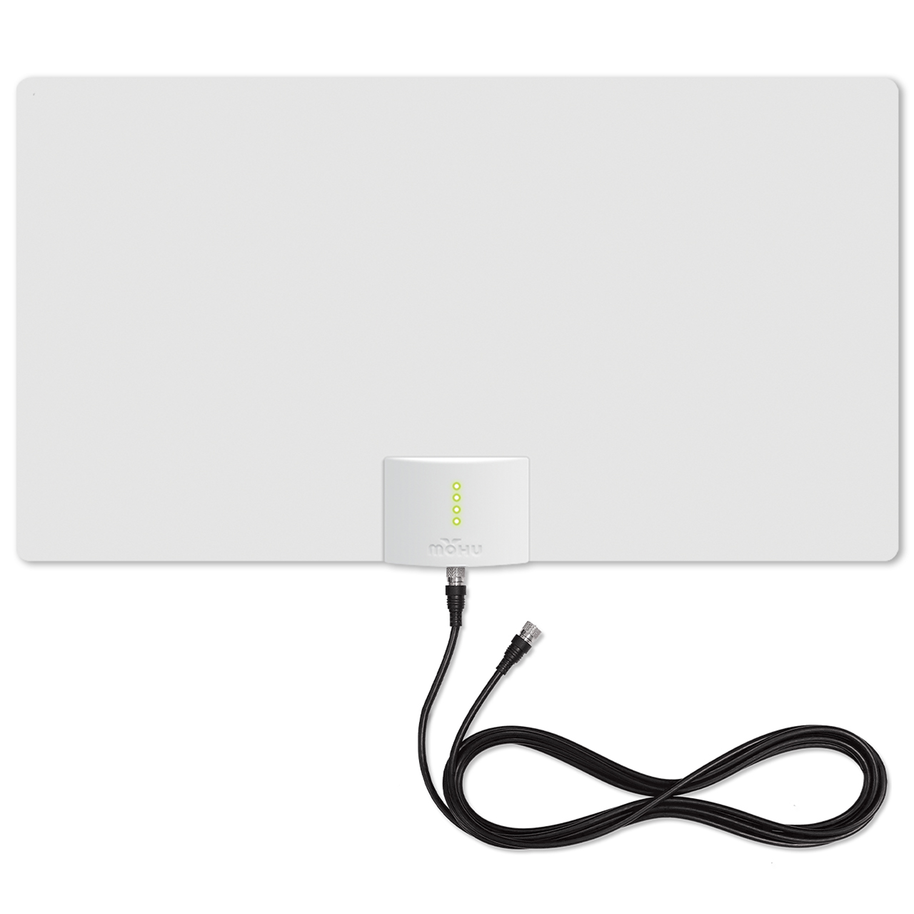 Mohu Leaf Supreme Pro Amplified UHF VHF Indoor HD TV Antenna with Signal Indictor - Black / White