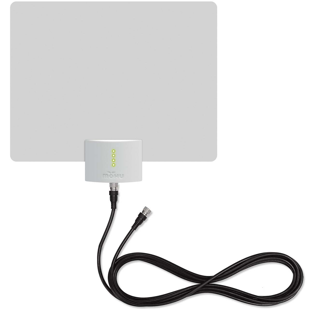Mohu Leaf Ultimate Amplified UHF VHF Indoor HD TV Antenna with Signal Indictor - Black / White