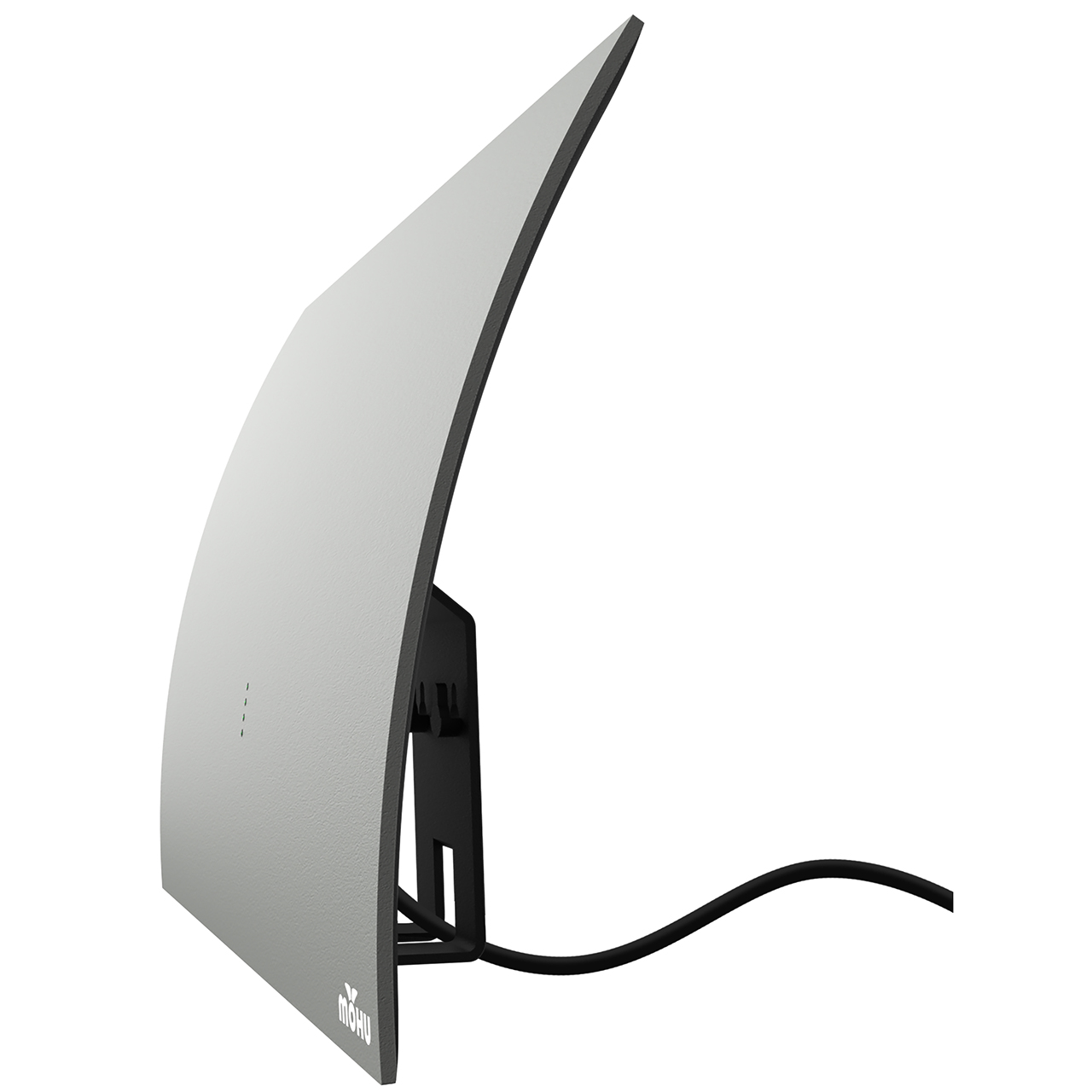 Mohu Gateway Plus Amplified UHF VHF Indoor HD TV Antenna with Signal Indictor - Grey