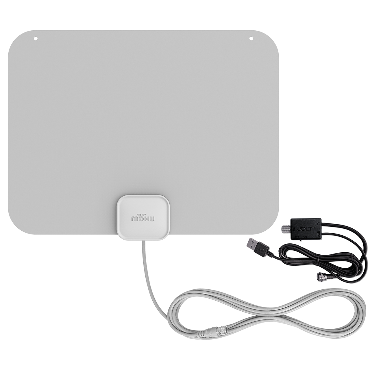 Mohu Leaf Amplified UHF VHF Indoor HD TV Antenna with Jolt Switch - Grey